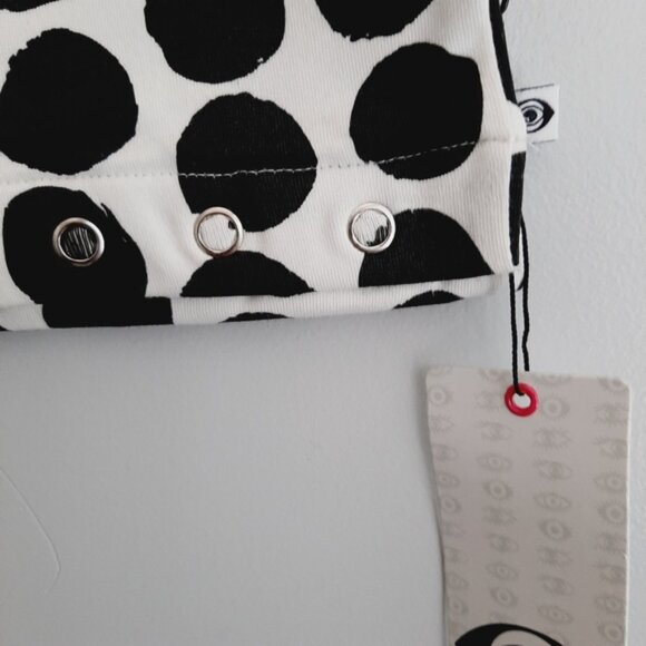 NEW - VEENA | Organic Cotton Blend Polka Dot Infinity Scarf B&W Sz OS - Picture 7 of 14